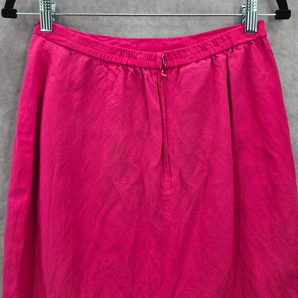 Donna Morgan Pink Pencil Knee Length Linen Boho Vintage Whimsy Skirt M Medium 10 - Picture 5 of 7